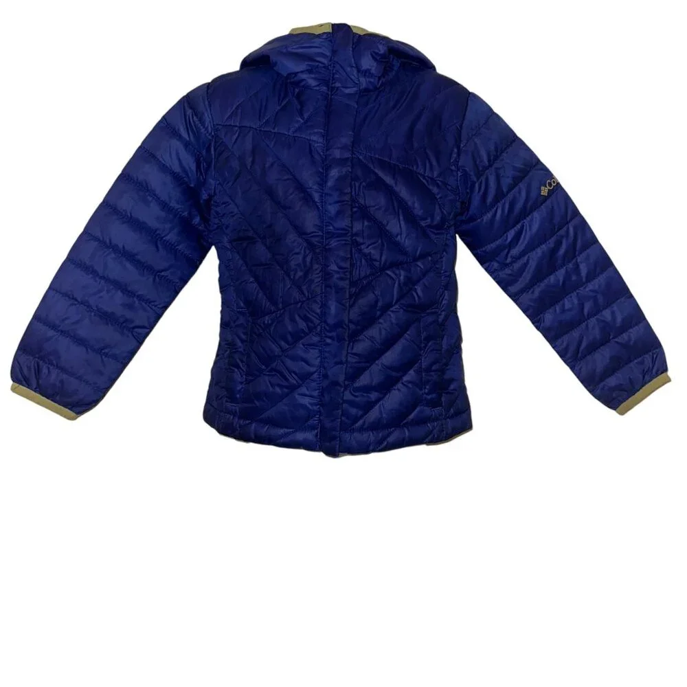 Columbia Omni Shield Lightweight Quilted Jacket Girls XXS 4 5 Purple Hooded - Picture 1 of 9